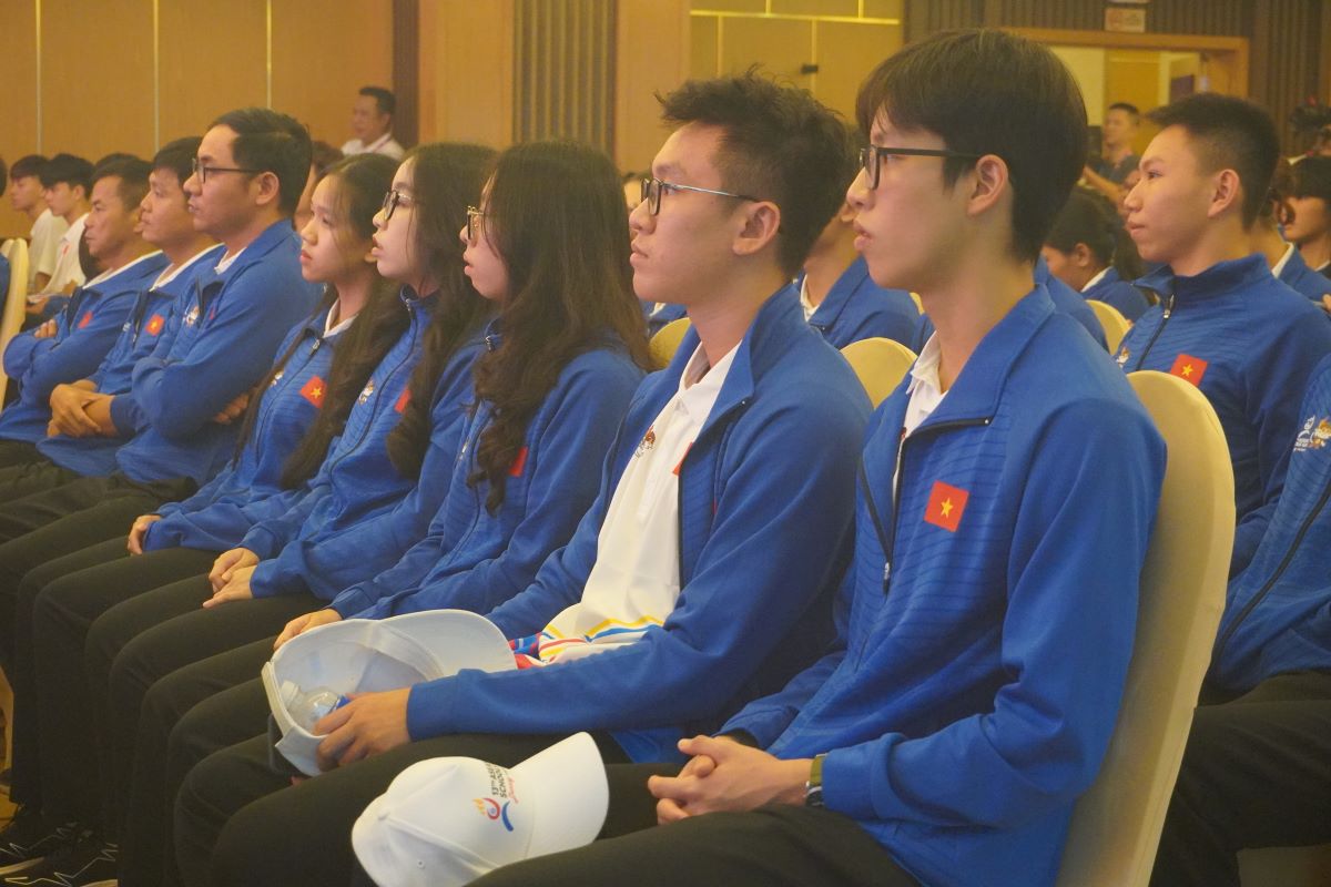 Các vận động viên dự Lễ xuất quân. Ảnh: Văn Trực