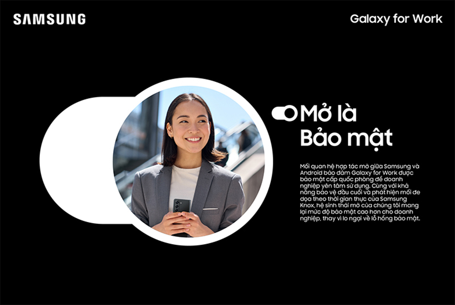Samsung giới thiệu “Galaxy For Work” tại Hội thảo và Triển lãm An toàn không gian mạng Việt Nam 2024. Ảnh: DN cung cấp