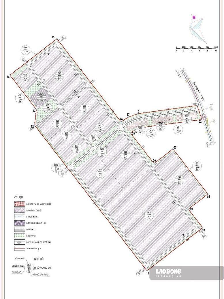 Quy hoạch xây dựng chi tiết tỉ lệ 1/500 của Cụm công nghiệp Đồng Phì. Ảnh: Tô Công.