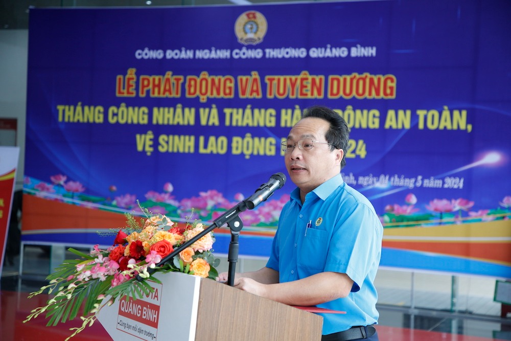 Ông Phan Mạnh Hùng - Chủ tịch Công đoàn ngành Công Thương tỉnh Quảng Bình. Ảnh Công Sáng