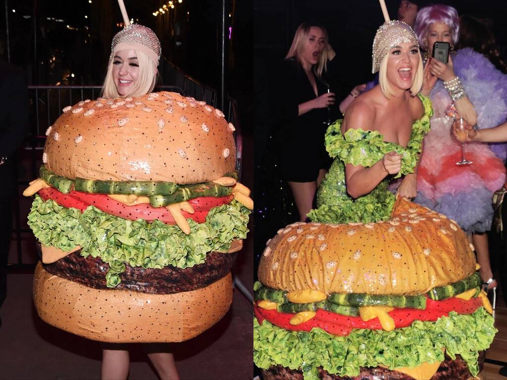 Katy Perry hóa trang thành chiếc bánh Hamburger tại Met Gala 2019.