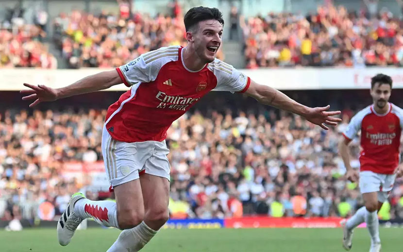 Declan Rice càng chơi càng hay và đa dạng. Ảnh: AFP