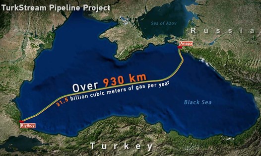 Đường ống dẫn khí TurkStream đưa khí đốt Nga sang châu Âu qua Biển Đen. Ảnh: TurkStream