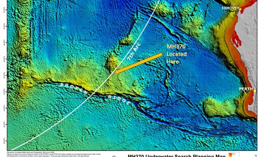 Xác định vị trí MH370 có thể rơi bằng công nghệ WSPR, ngày 5.6.2014. Ảnh: ATSB