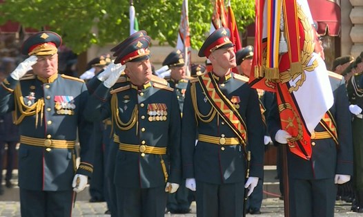 Buổi tổng duyệt mừng Ngày Chiến thắng của Liên Xô trước Đức Quốc Xã trong Thế chiến thứ hai đã được Nga tổ chức vào ngày 5.5. Ảnh: AFP