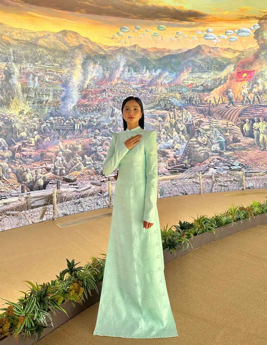 Hoa hậu H'Hen Niê có những hoạt động ý nghĩa tại Điện Biên Phủ. Ảnh: Nhân vật cung cấp. 