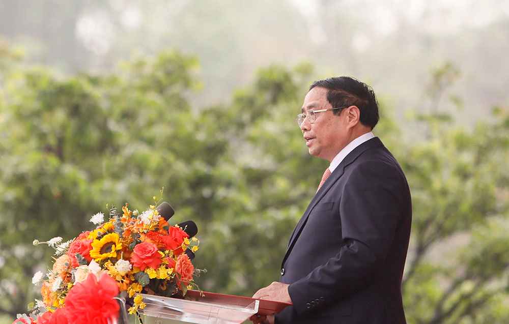 Thủ tướng chính phủ Phạm Minh Chính phát biểu tại lễ kỷ niệm.