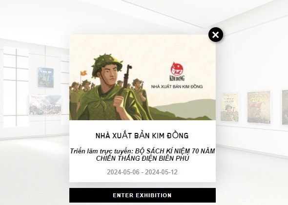 Không gian triển lãm trực tuyến của nhà xuất bản Kim Đồng. Ảnh: NXB