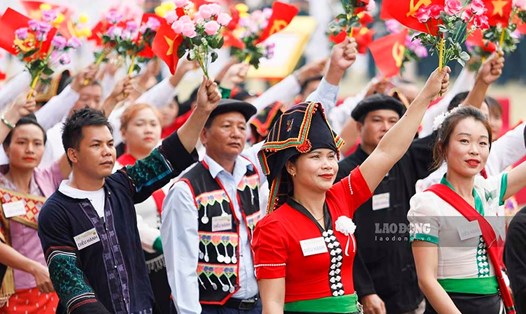 Lễ kỷ niệm, diễu binh, diễu hành 70 Chiến thắng Điện Biên Phủ diễn ra sáng 7.5.2024. Ảnh: Thành Chương