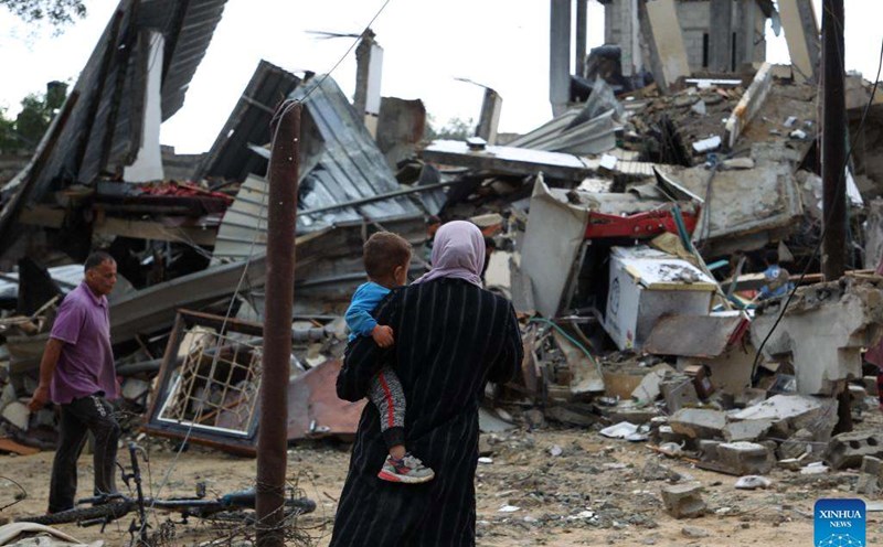 Nhà cửa ở Rafah, Gaza bị phá hủy, ngày 6.5.2024. Ảnh: Xinhua