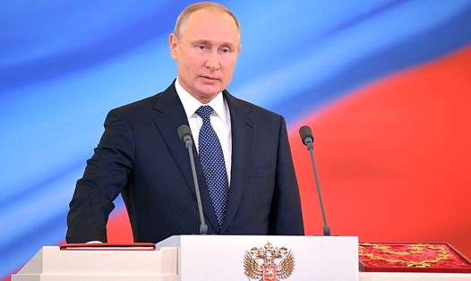 Tổng thống Nga Vladimir Putin tuyên thệ nhậm chức nhiệm kỳ 4, ngày 7.5.2018. Ảnh: Kremlin