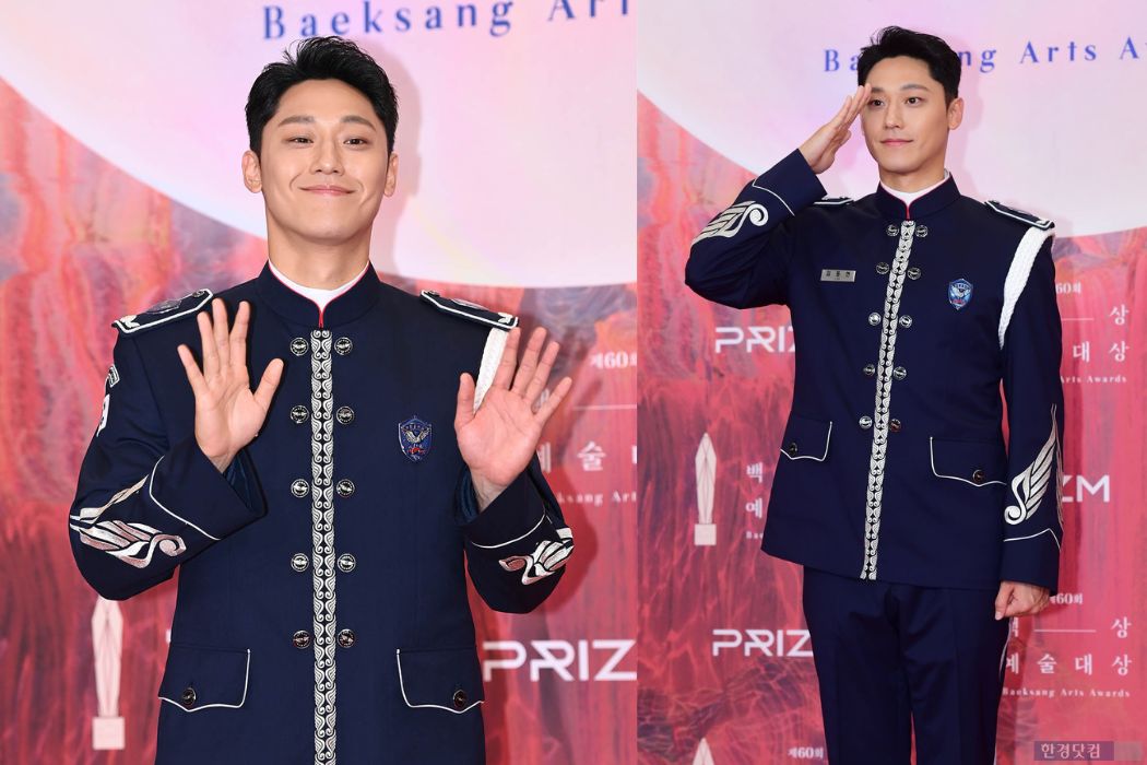 Lee Do Hyun mặc quân phục tham dự lễ trao giải Baeksang 2024. Ảnh: Naver