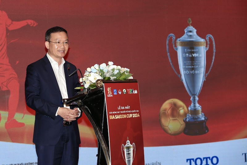 Phó Cục trưởng Cục Thể dục Thể thao Nguyễn Hồng Minh phát biểu tại buổi lễ. Ảnh: Minh Hiếu