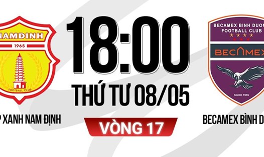 Nam Định tiếp đón Bình Dương ở vòng 17 Night Wolf V.League 2023-2024. Ảnh: FPT Play