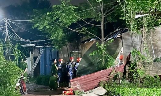 Hiện trường nam thanh niên tử vong sau tiếng nổ lớn tại TP Thái Nguyên. Ảnh: Việt Bắc.