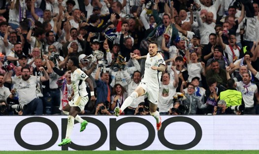 Joselu vào sân từ ghế dự bị và ghi liền 2 bàn thắng trong vòng 3 phút.  Ảnh: Real Madrid