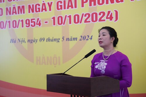 Bà Trần Thị Vân Anh - Phó Giám đốc Sở Văn hóa và Thể thao Hà Nội phát biểu tại lễ phát động cuộc thi. Ảnh: BTC