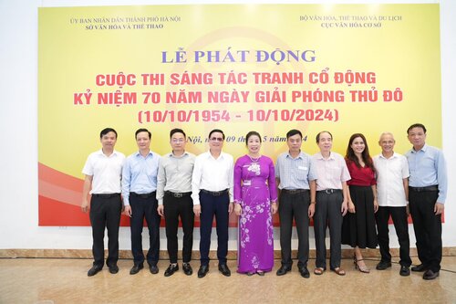 Cuộc thi "Sáng tác tranh cổ động tuyên truyền" được phát động vào sáng ngày 9.5 tại Hà Nội. Ảnh: BTC