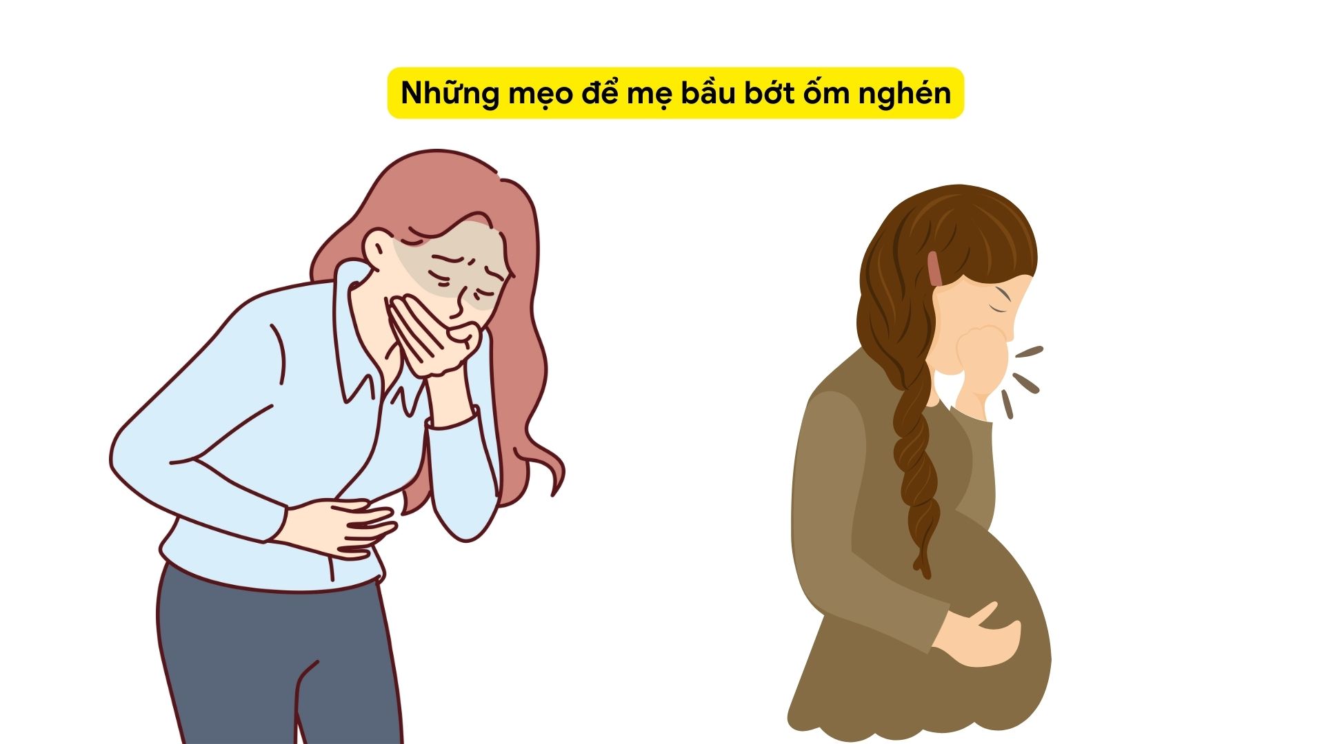 Những mẹo để mẹ bầu bớt ốm nghén. Ảnh ghép: HƯƠNG SƠN 