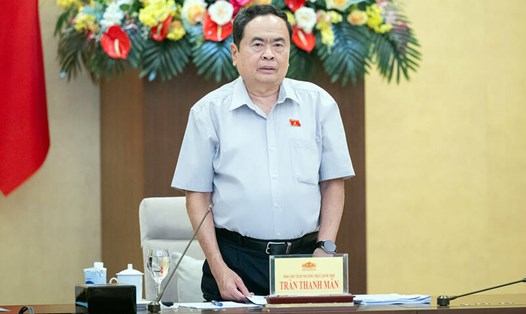 Ủy viên Bộ Chính trị, Phó Chủ tịch Thường trực Quốc hội Trần Thanh Mẫn chủ trì cuộc họp chiều 9.5. Ảnh: Quốc hội