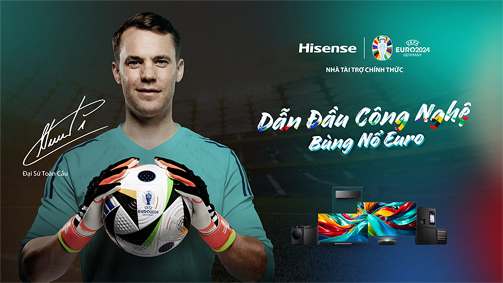 Thủ môn Manuel Neuer trở thành Đại sứ toàn cầu của Hisense trong chiến dịch “Dẫn đầu công nghệ, bùng nổ EURO” - UEFA EURO 2024. Ảnh: DN cung cấp