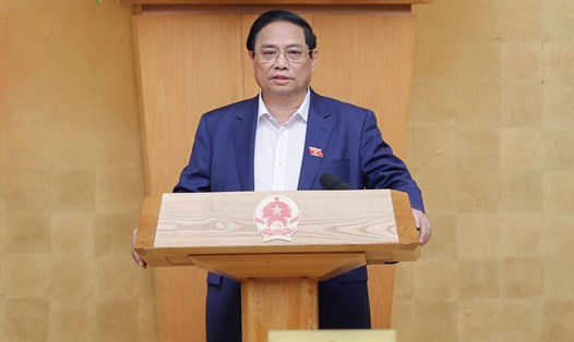 Thủ tướng Chính phủ Phạm Minh Chính chủ trì phiên họp Chính phủ thường kỳ tháng 5.2024, thảo luận về nhiều nội dung quan trọng. Ảnh: VGP