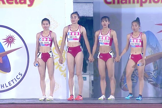 Đội điền kinh Việt Nam tại giải tiếp sức châu Á 2024. Ảnh: Đoàn TTVN