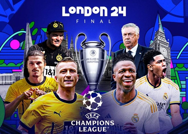 Trực tiếp Dortmund vs Real Madrid, chung kết Champions League 2023-2024