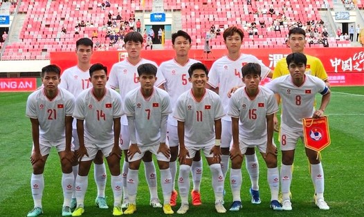 U19 Việt Nam gặp U19 Uzbekistan ở lượt trận cuối giải giao hữu U19 Quốc tế 2024. Ảnh: VFF