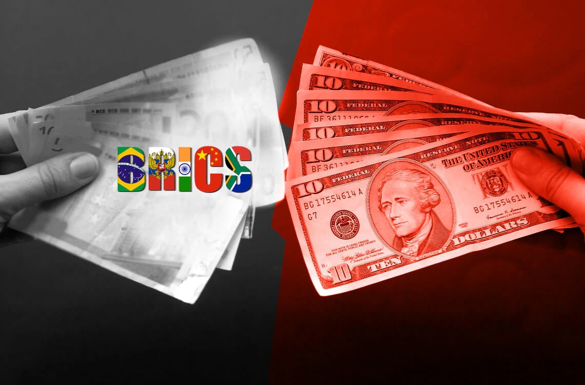 BRICS kỳ vọng lập đồng tiền chung để đối trọng đồng USD. Ảnh minh họa Cryptopolitian.com