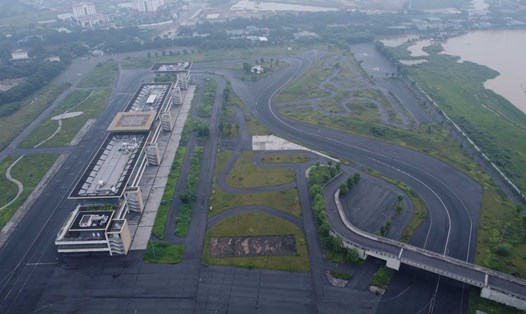Đường đua F1 (Hà Nội) được xây dựng vào tháng 3.2019, theo tiêu chuẩn Grade 1. Ảnh: Vĩnh Hoàng