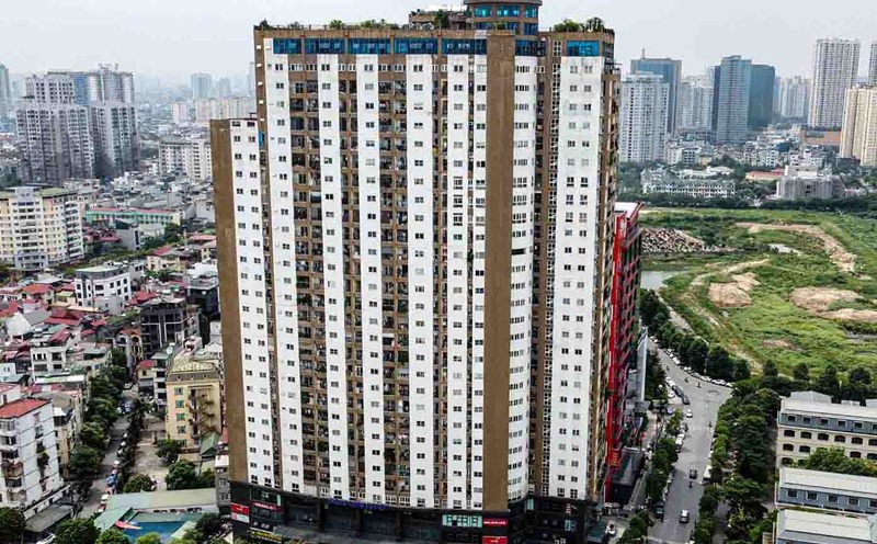 Chung cư Thăng Long Tower (tại phường Yên Hòa, Cầu Giấy, Hà Nội) vẫn chưa có sổ hồng. Ảnh: Cao Nguyên