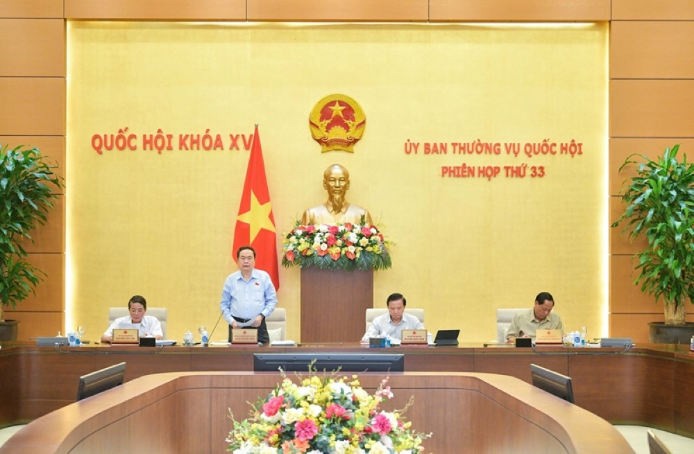 Phiên họp thứ 34 của Ủy ban Thường vụ Quốc hội. Ảnh: Quochoi.vn