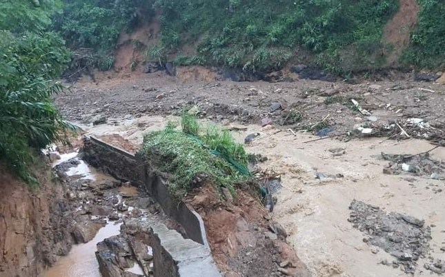 Hiện trường vụ lũ ống khiến 2 mẹ con ở Lào Cai bị nước cuốn trôi. Ảnh: Người dân cung cấp