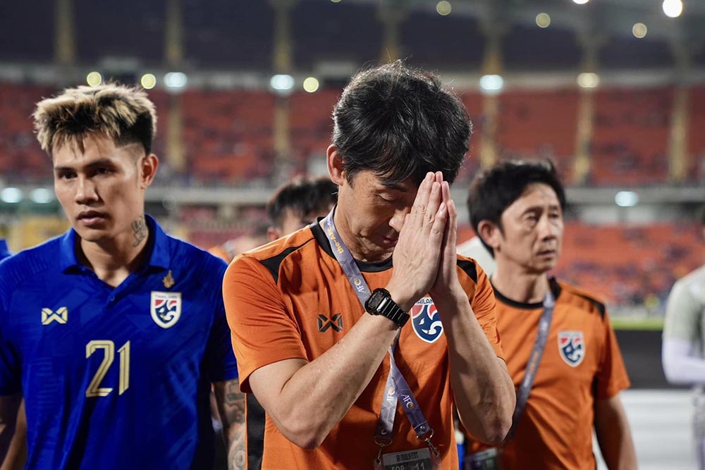 Huấn luyện viên Ishii thất vọng khi tuyển Thái Lan bị loại. Ảnh: FAT