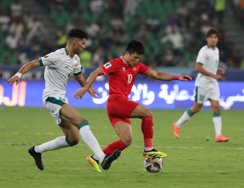 Tuyển Việt Nam thất bại 1-3 trước Iraq trong trận chia tay vòng loại thứ 2 World Cup 2026. Ảnh: VFF
