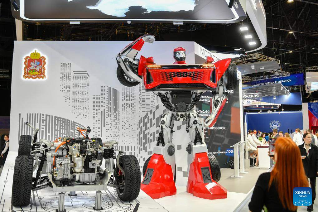 Triển lãm bên lề Diễn đàn Kinh tế Quốc tế St. Petersburg lần thứ 27 tại Nga, ngày 5.6.2024. Ảnh: Xinhua