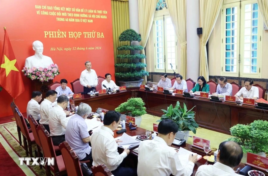 Chủ tịch nước Tô Lâm phát biểu chỉ đạo tại phiên họp. Ảnh: TTXVN