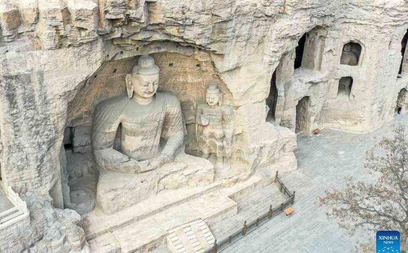 Khu du lịch hang đá Vân Cương là một trong những địa điểm thu hút nhất miền Bắc Trung Quốc. Ảnh: Xinhua