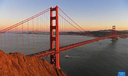Cầu Cổng Vàng ở San Francisco, Mỹ. Ảnh: Tân Hoa Xã