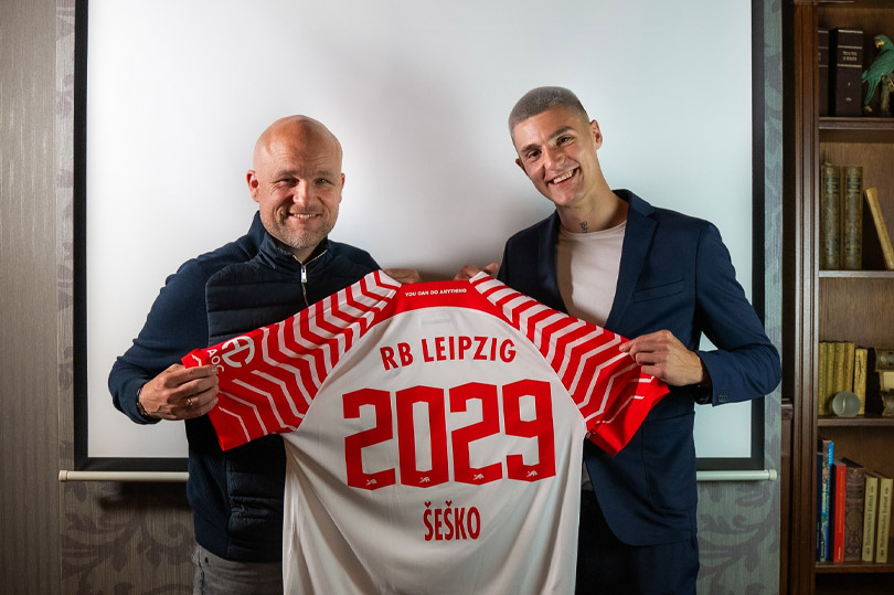 RB Leipzig đã đạt được thỏa thuận gia hạn hợp đồng với Benjamin Sesko đến tháng 6 năm 2029. Ảnh: RB Leipzig