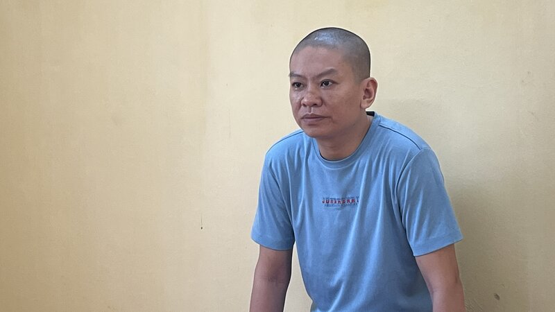 Bị can Nguyễn Quốc Bảo tại cơ quan Công an. Ảnh: Công an cung cấp. 