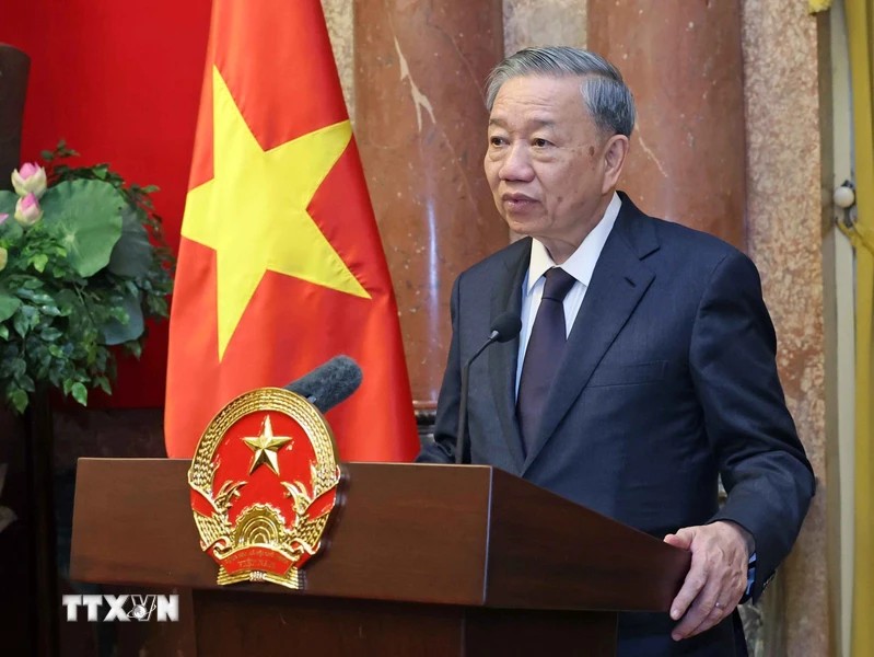 Chủ tịch nước Tô Lâm phát biểu tại cuộc gặp mặt. Ảnh: TTXVN