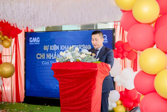 Chủ tịch Tập đoàn GMG Group - Ông Nguyễn Văn Quý phát biểu trong buổi Khai trương. Ảnh: Tập đoàn GMG (Mega Group)