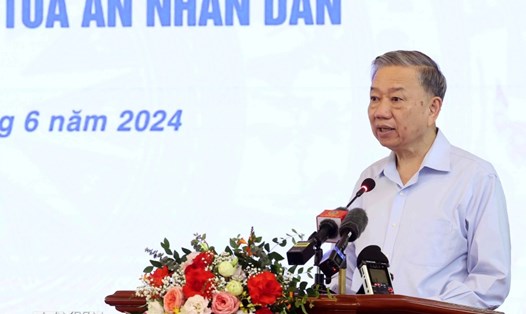 Chủ tịch nước Tô Lâm phát biểu tại buổi làm việc. Ảnh: Nhan Sáng/TTXVN
