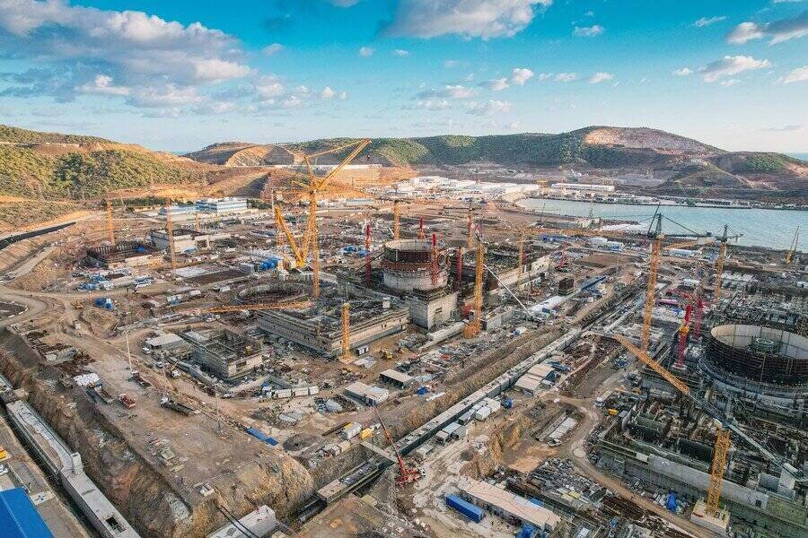 Công trình xây dựng nhà máy điện hạt nhân Akkuyu do tập đoàn năng lượng hạt nhân nhà nước Rosatom của Nga xây dựng ở tỉnh Mersin phía nam Thổ Nhĩ Kỳ. Ảnh: Xinhua