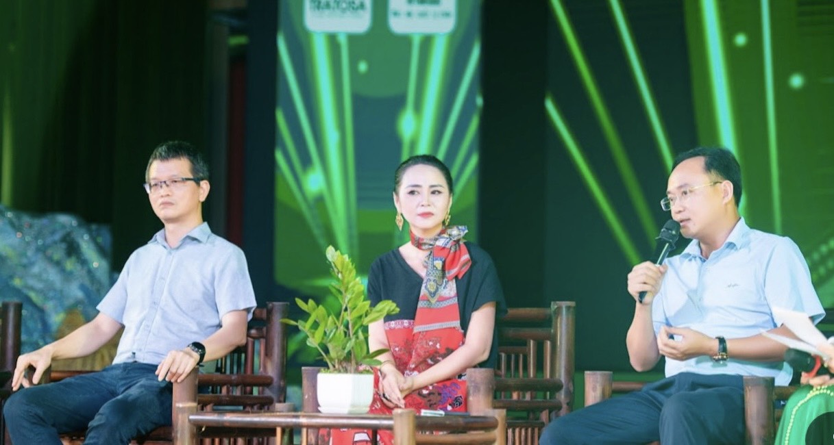 Ông Lê Ngọc Huê, Nhà sáng lập - Trưởng ban tổ chức chương trình “Hành trình OCOP” phát biểu tại sự kiện. Ảnh: BTC cung cấp