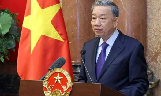 Chủ tịch nước Tô Lâm phát biểu tại buổi gặp mặt. Ảnh: TTXVN