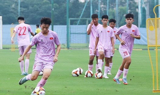 U16 Việt Nam chuẩn bị tham dự giải U16 Đông Nam Á 2024. Ảnh: VFF
