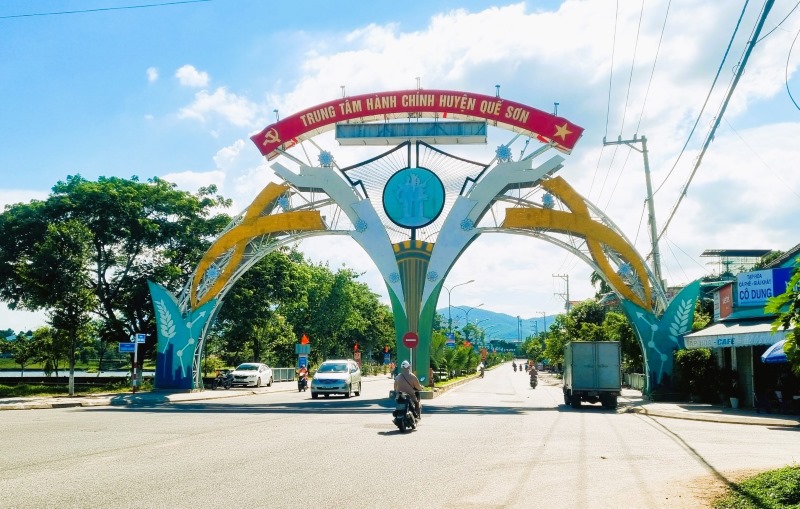 Trung tâm hành chính mới của 2 huyện sau sáp nhập đặt tại thị trấn Đông Phú, huyện Quế Sơn, Quảng Nam. Ảnh Nguyễn Hoàng